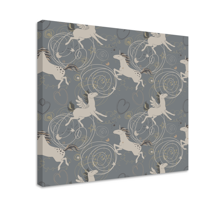 Quadro unicórnio criaturas aladas mágicas - TenStickers