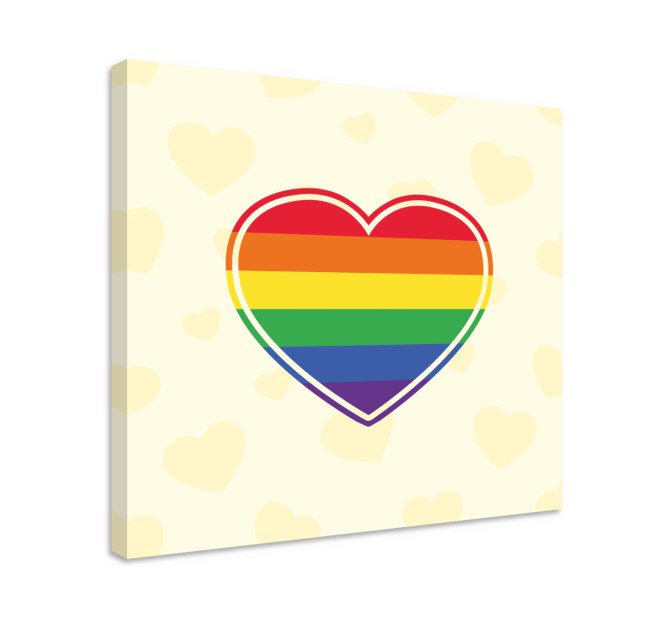 Quadro para lar Orgulho gay plano em forma de coração - TenStickers