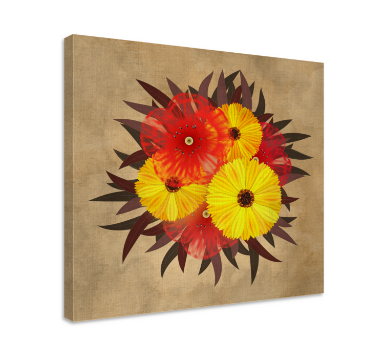 Quadro de flores arranjo de flores vibrantes - TenStickers