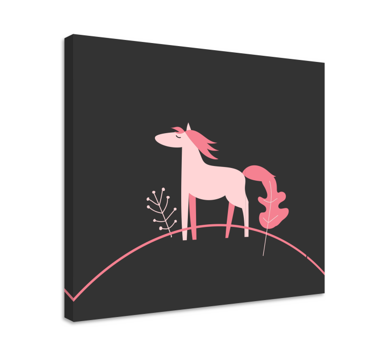 Quadro decorativo de cavalos elegante cavalo rosa - TenStickers