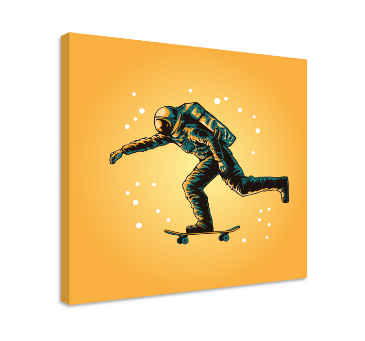 Quadro para quarto Astronauta andando de skate - TenStickers