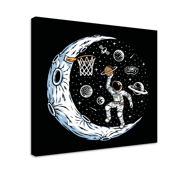Quadro para quarto Astronauta jogando basquete - TenStickers