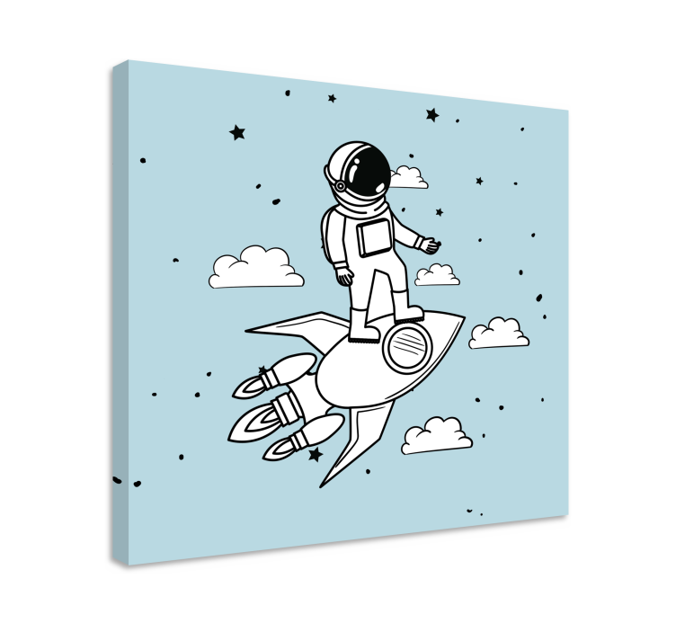 Quadro moderno Foguete astronauta e estrelas - TenStickers