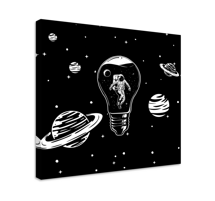 Quadro para quarto Ilustração de um astronauta em uma lâmpada - TenStickers