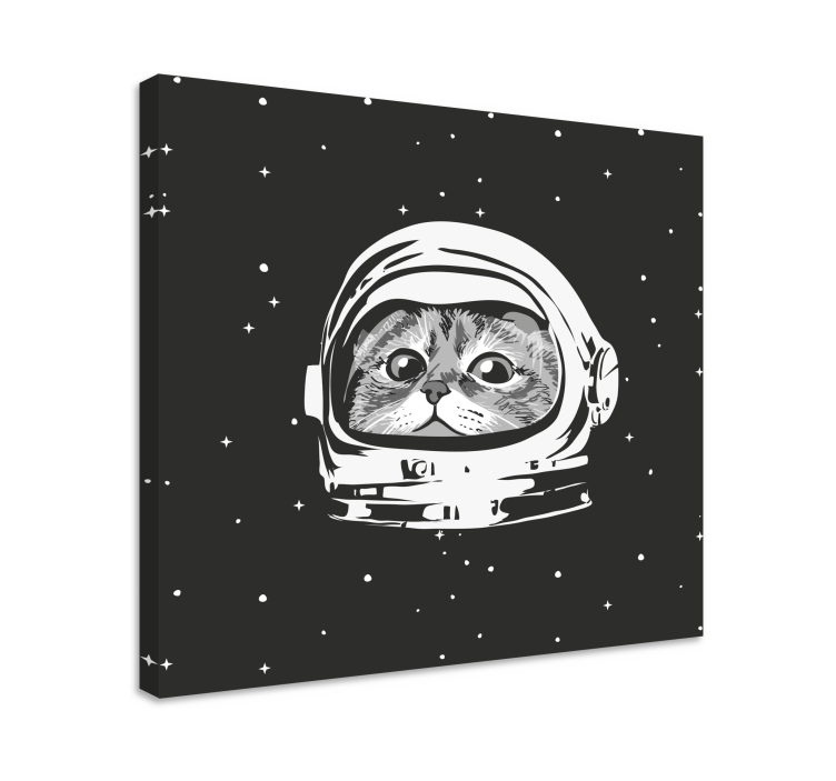 Quadro para quarto Gato fofo com capacete de astronauta - TenStickers