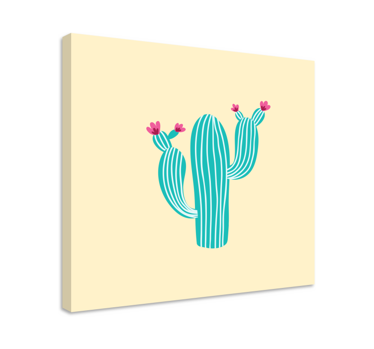 Quadro de flores cacto com flores - TenStickers