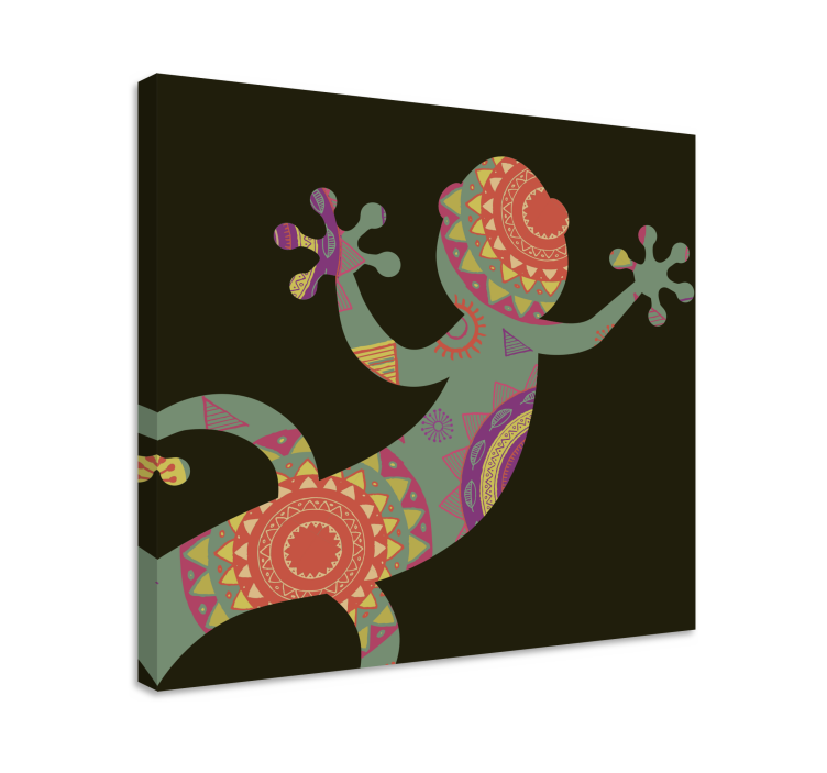 Quadro com mandala Lagartixa com mandala floral - TenStickers