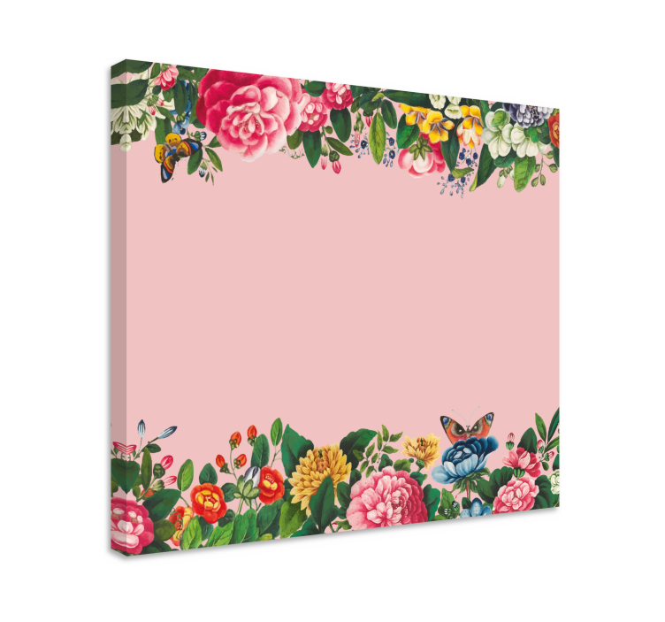 Quadro de flores borda floral vibrante - TenStickers