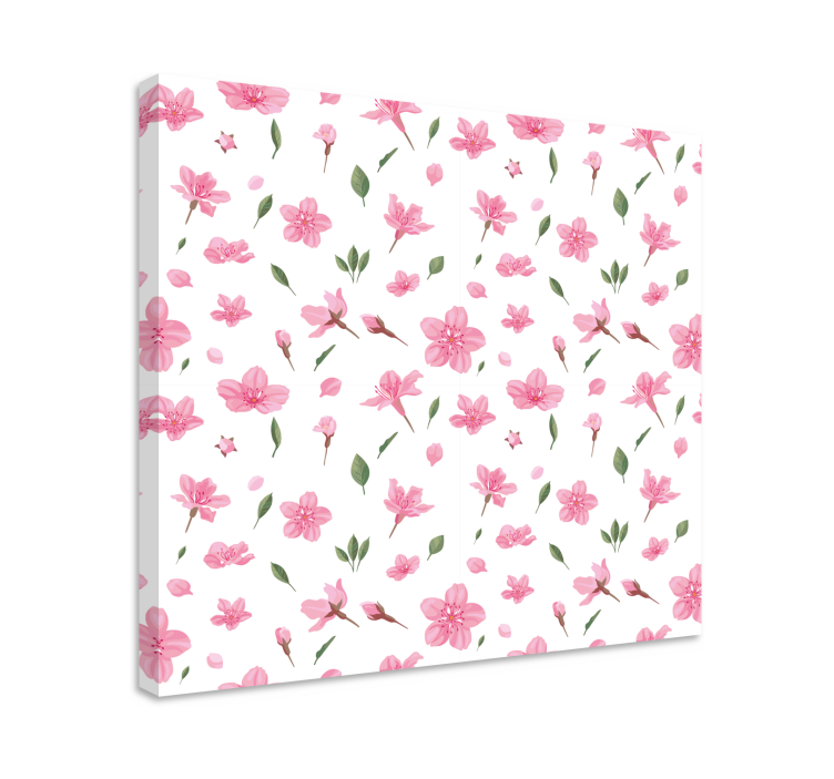 Quadro de flores Padrão de flor rosa - TenStickers