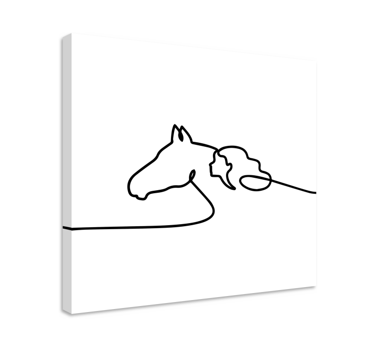 Quadro de cavalos Contorno de cavalo e menina - TenStickers
