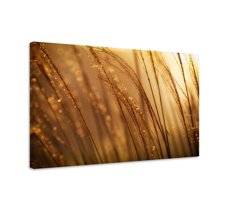 Quadro de flores com textura de capim dourado - TenStickers
