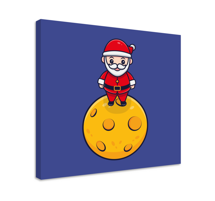 Quadro de natal Papai noel na lua - TenStickers
