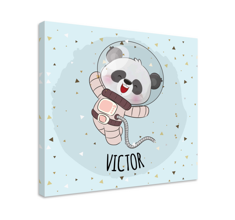 Quadro com nome Panda fofo para menino com nome - TenStickers