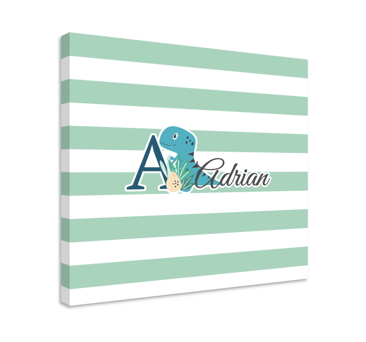 Quadro com nome Animais fofos dinossauros com nome - TenStickers