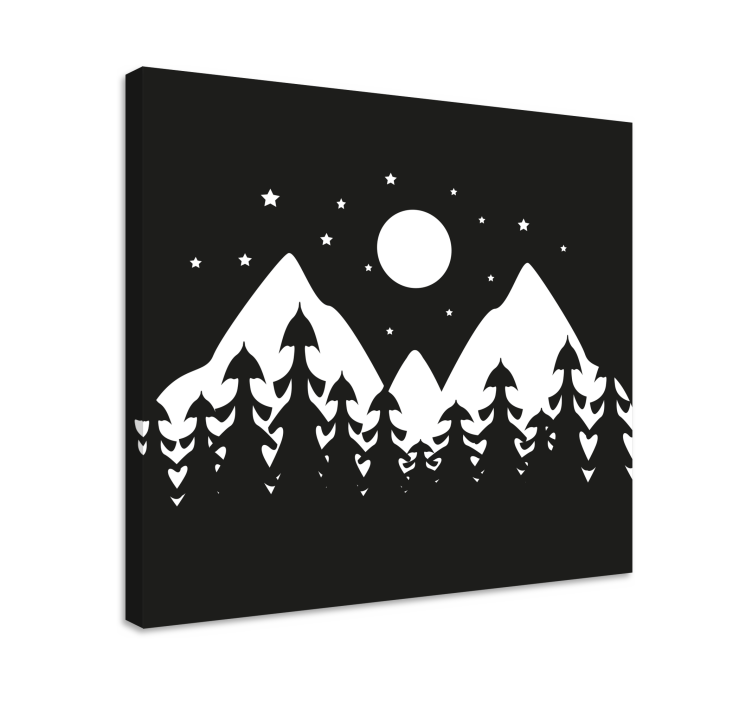 Quadro de paisagem cena de floresta na montanha - TenStickers