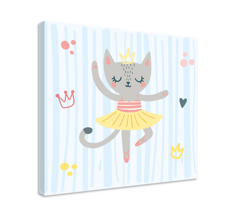 Quadro infantil Desenho de bailarina gato - TenStickers