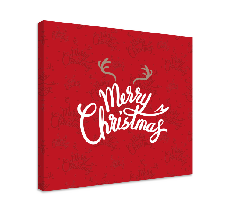 Quadro de natal design vermelho com chifres de rena - TenStickers