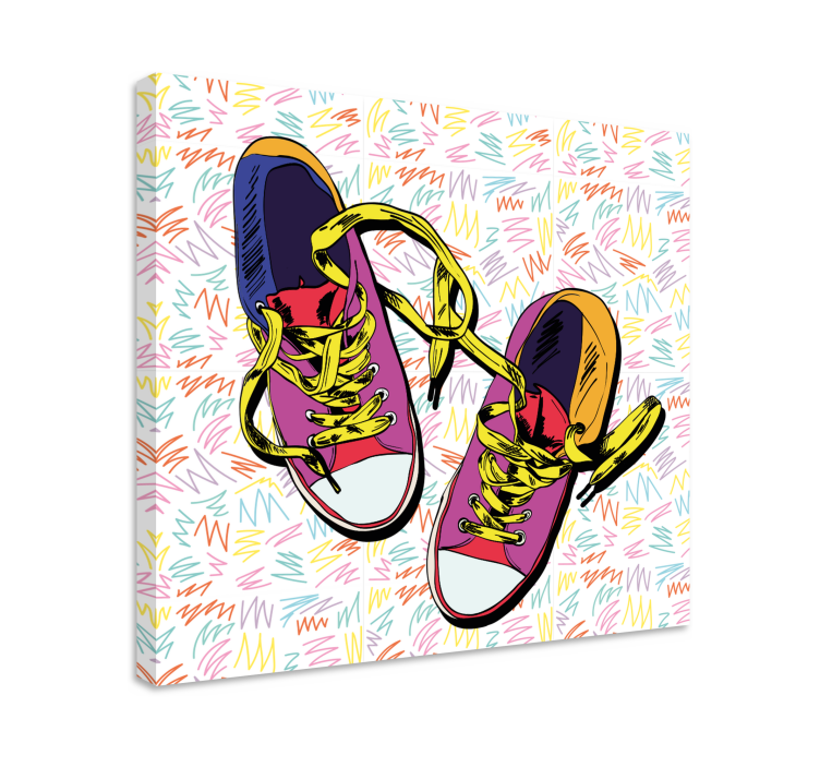 Quadro vintage Converse illustration sapatos anos 80 - TenStickers