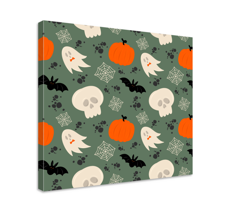 Quadro de dinossauro com elementos de halloween - TenStickers