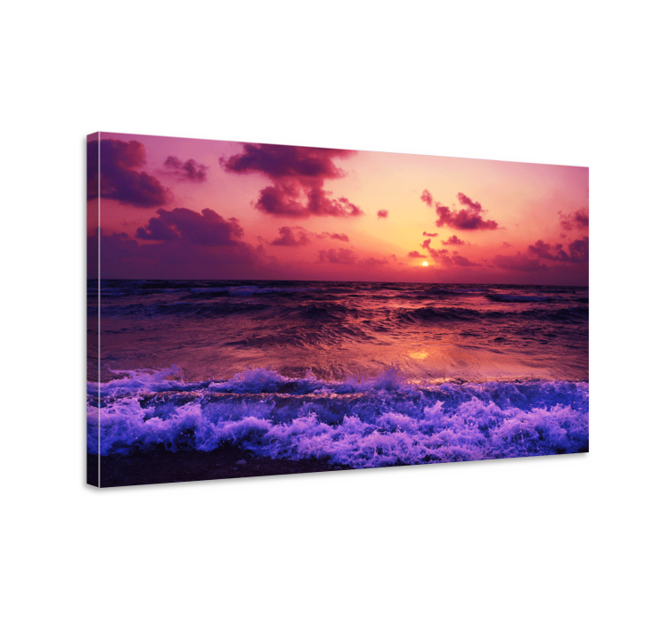 Quadro de paisagem ondas do pôr do sol vibrantes - TenStickers