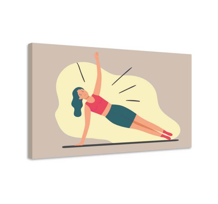 Quadro para lar Mulher fazendo exercício de ilustração - TenStickers