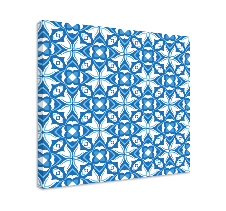 Quadro decorativo moderno padrão azul intricado - TenStickers