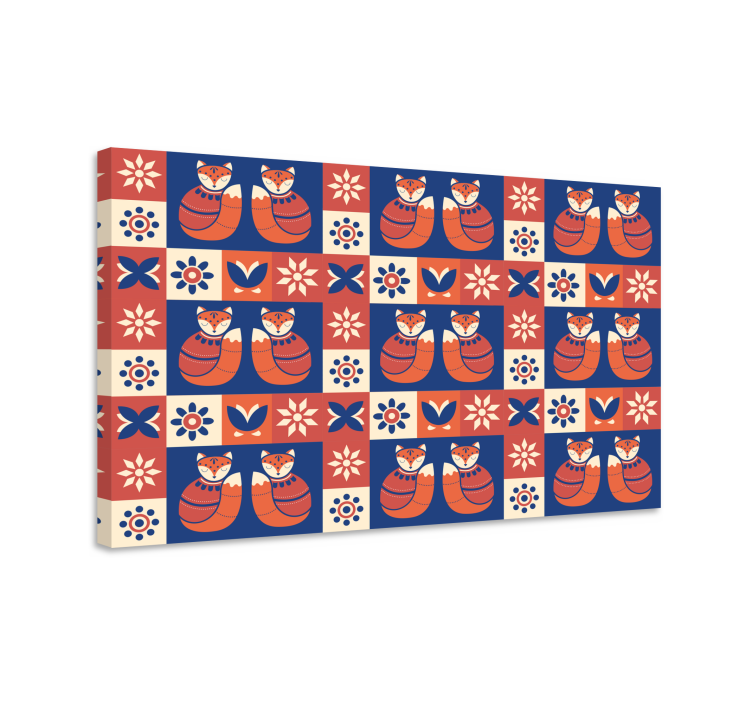 Quadro com gatos em padrão felino amigável - TenStickers