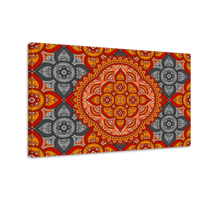 Quadro com mandala padrão floral intricado - TenStickers