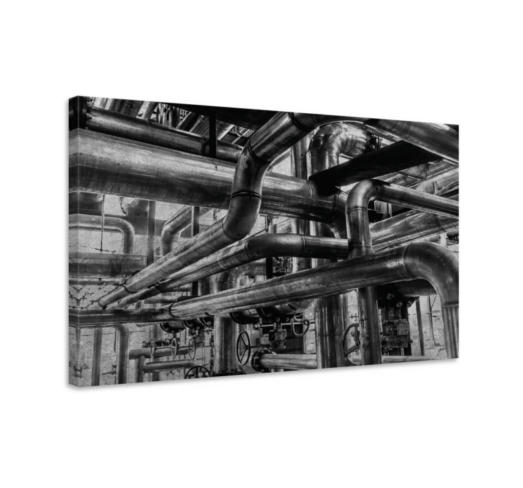 Quadro moderno Parede de concreto industrial com tubos - TenStickers