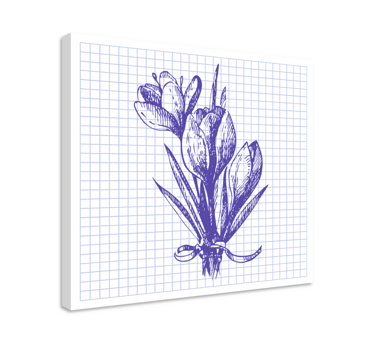 Quadro de flores Desenho fofo flor de açafrão - TenStickers