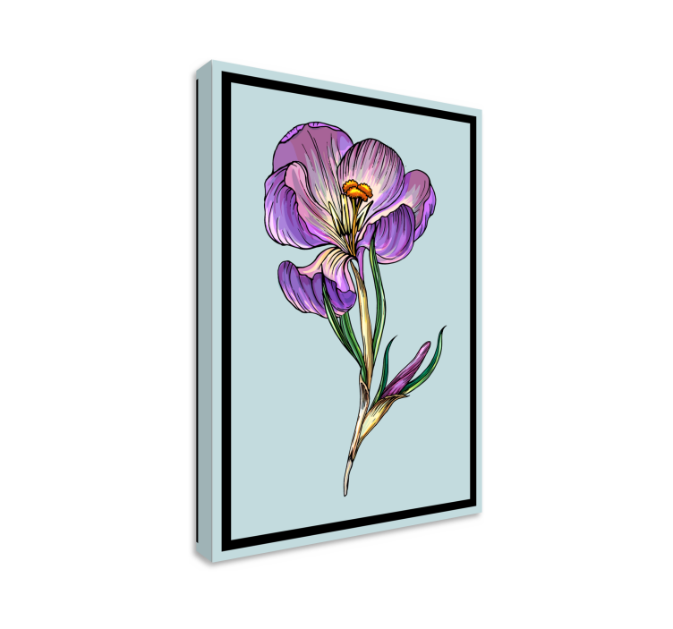 Quadro de flores Doce desenho açafrão azul - TenStickers