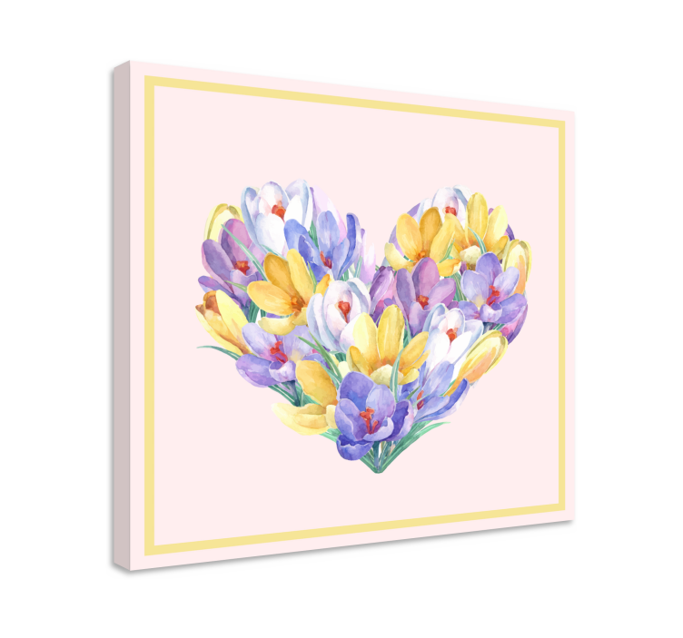 Quadro de flores Desenho de coração de flor de açafrão - TenStickers