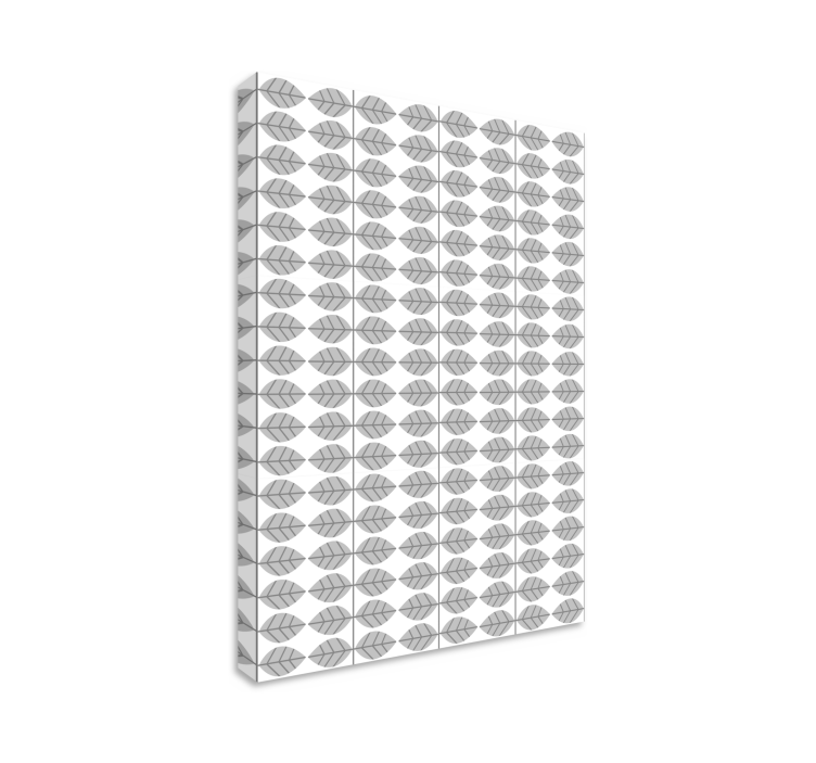 Quadro de flores com padrão de folhas estilizadas - TenStickers