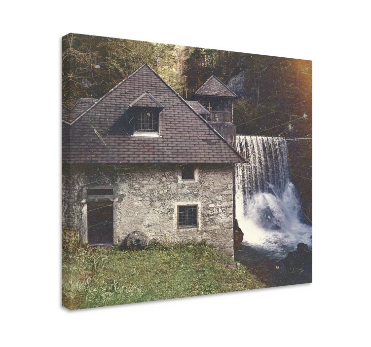 Quadro de paisagem cena de cachoeira histórica - TenStickers
