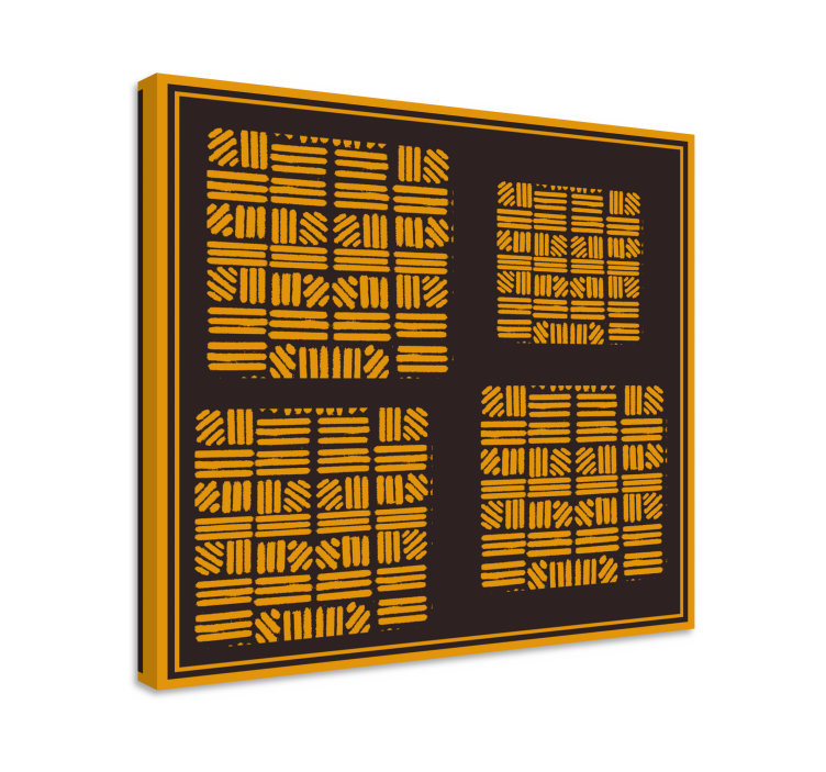 Quadro moderno Arte abstrata dourada estilo africano - TenStickers