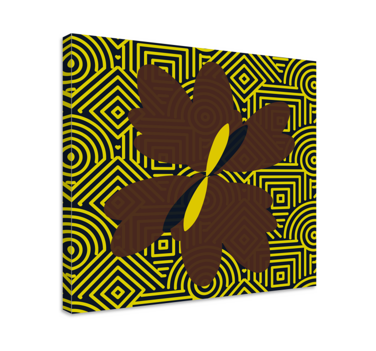 Quadro abstrato Estilo africano marrom e amarelo - TenStickers