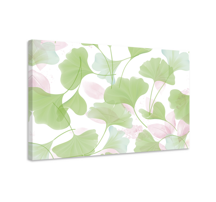 Quadro de plantas Glamour aquarela folhas de ginko - TenStickers
