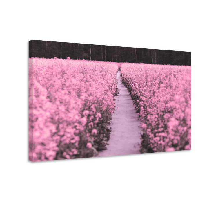 Quadro de flores Prado elegante de flores rosa - TenStickers