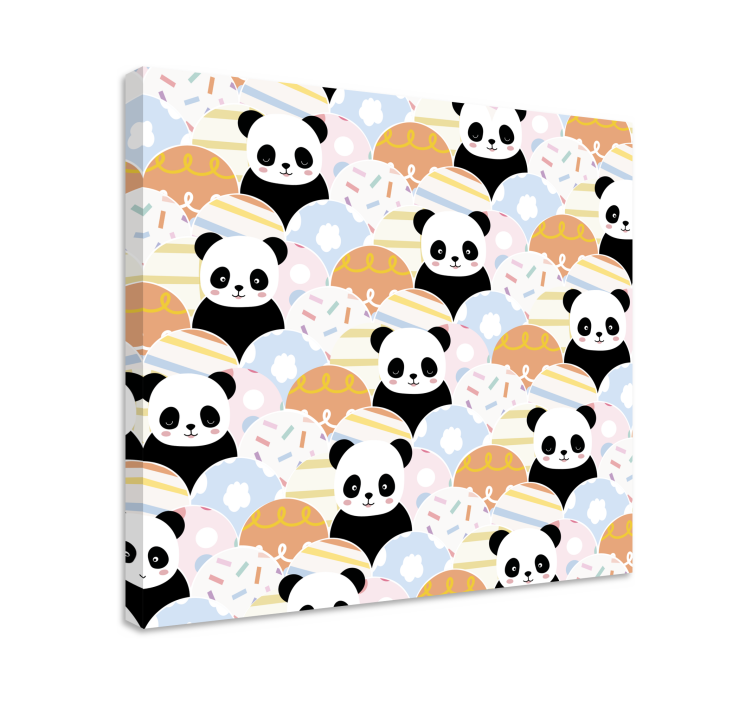 Quadro animais padrões de panda brincalhão - TenStickers