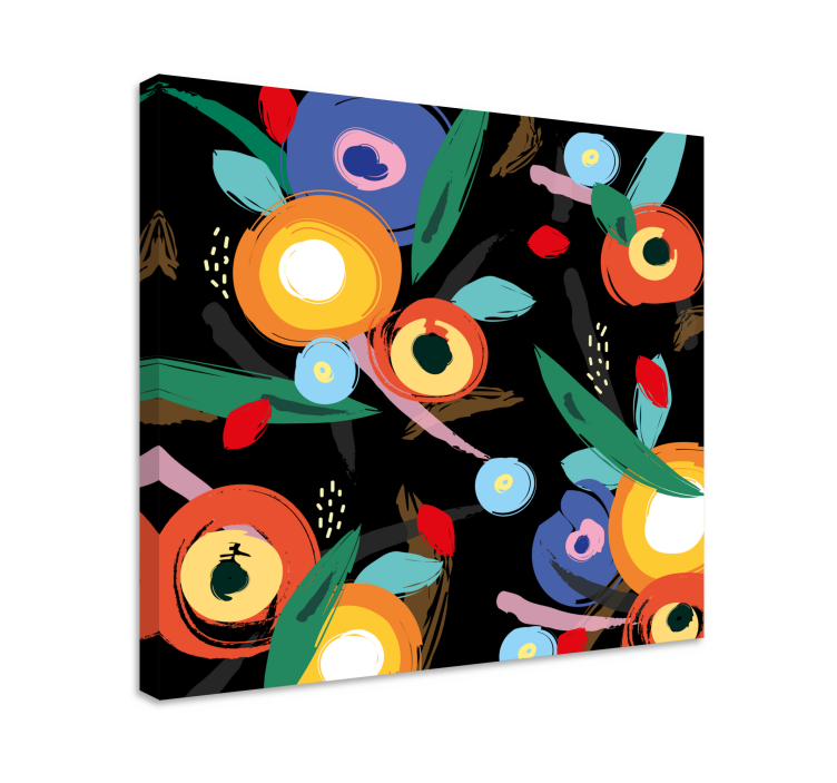 Quadro de arte Flores e folhas abstratas - TenStickers