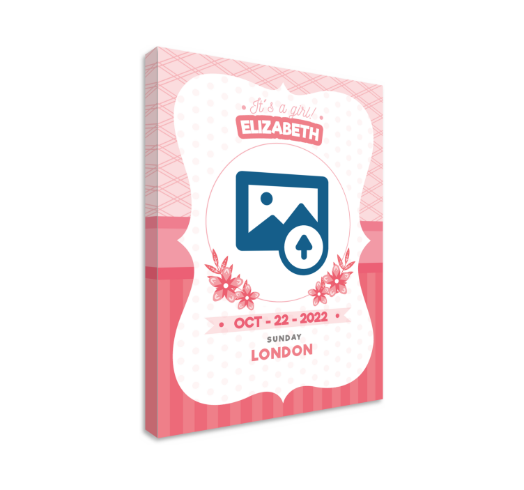 Quadro para bebê anúncio rosa personalizado - TenStickers