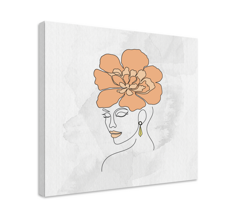 Quadro para quarto Cara de flor minimalista - TenStickers