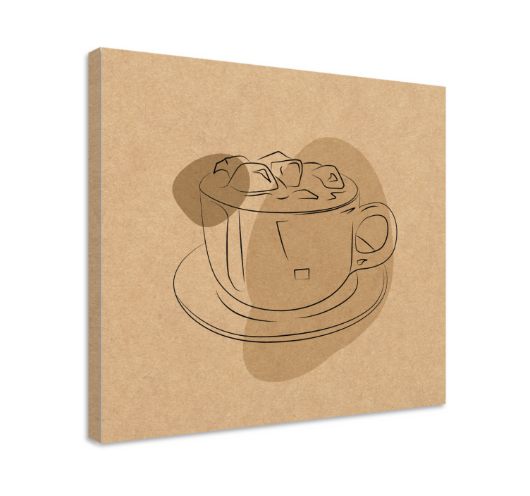Quadro para cozinha Xícara de café minimalista - TenStickers