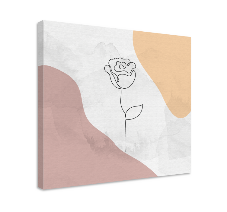 Quadro para a casa de banho Rosa minimalista em silhueta - TenStickers