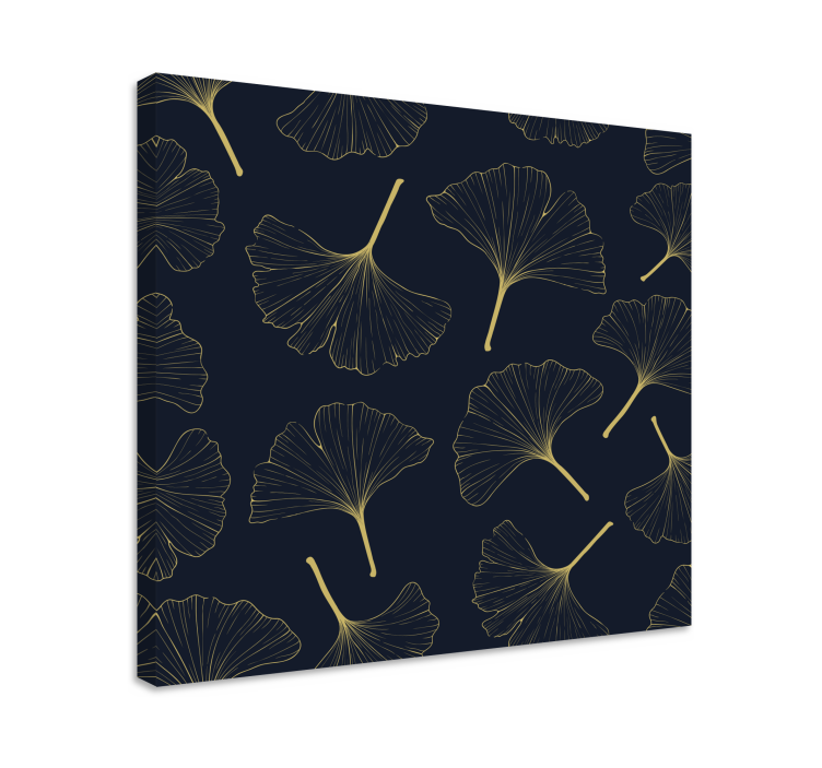 Quadro moderno D folhas de ginkgo dourado - TenStickers
