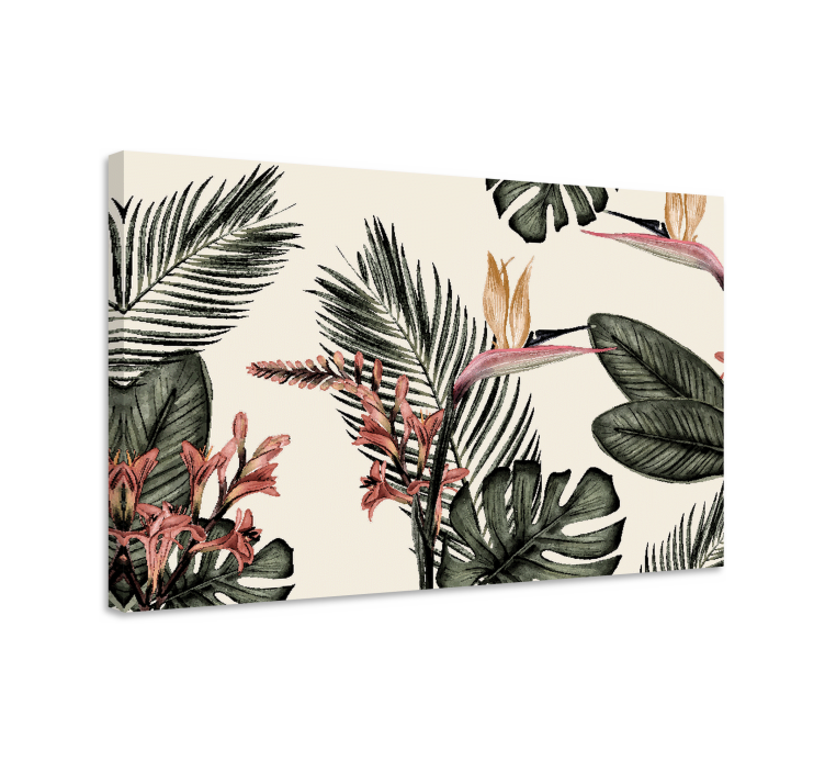 Quadro de flores cena floral tropical - TenStickers