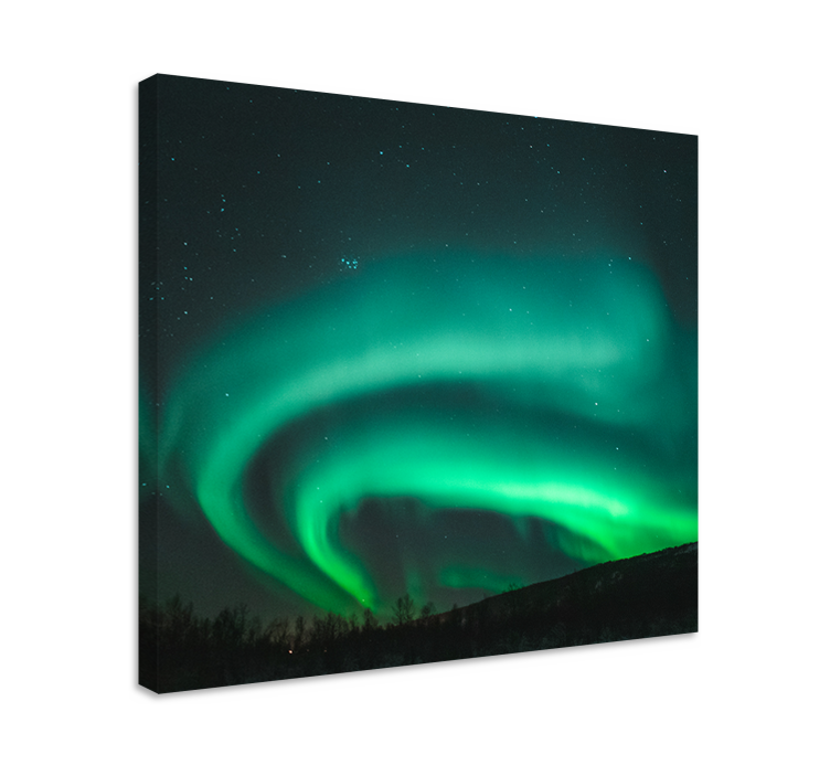 Quadro de paisage Bela paisagem verde da aurora boreal - TenStickers