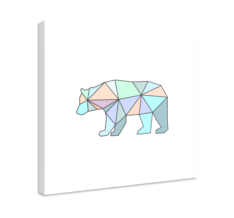 Quadro animais figura geométrica de urso - TenStickers