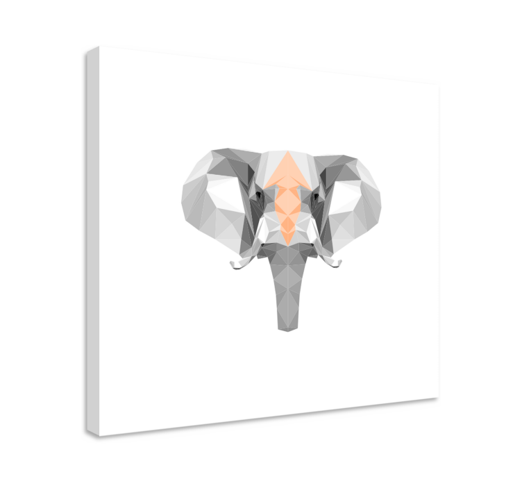 Quadro de figuras geométricas Cara heterogênea de elefante - TenStickers