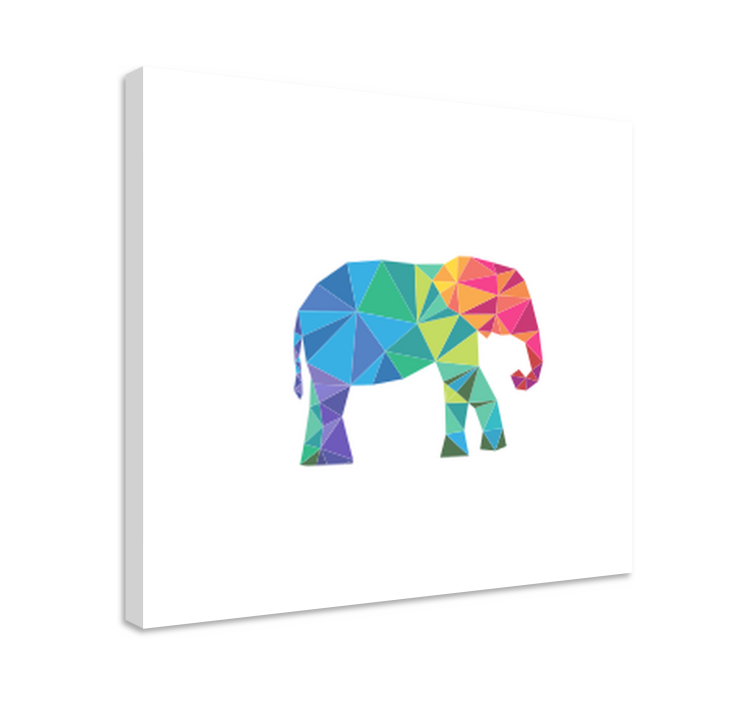 Quadro de figuras geométricas Triângulos elefante geométrico - TenStickers